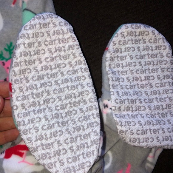 Cat Pajamas Girls Zip Up Carter’s Soft Christmas - Picture 5 of 6